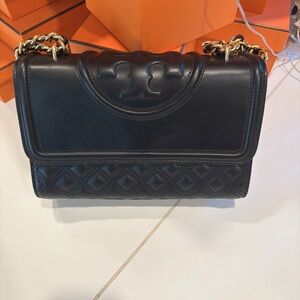 Black Quilted Leather Shoulder Bag